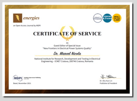 Certificat de apreciere Marcel Nicola