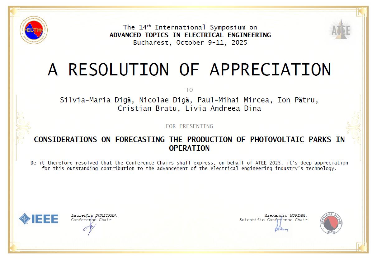 Diploma ADVANCED TOPICS IN ELECTRICAL ENGINEERING 2025