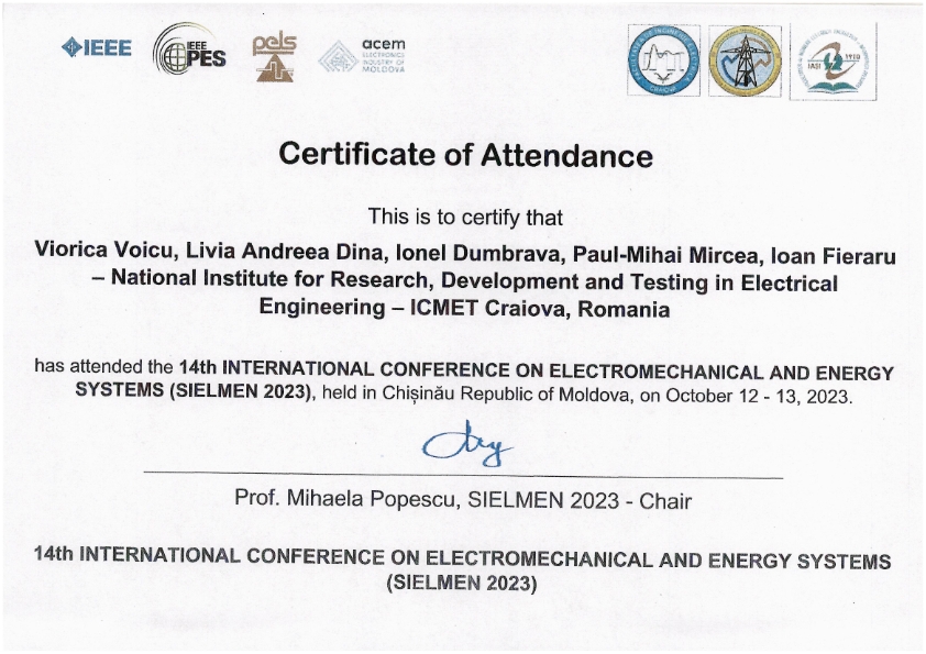 Certificat Participare SIELMEN 2023