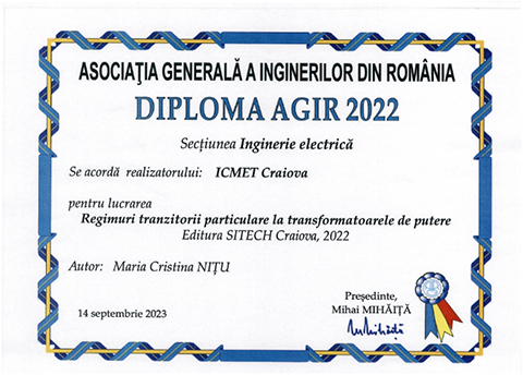 Diploma AGIR 2023 ICMET Craiova