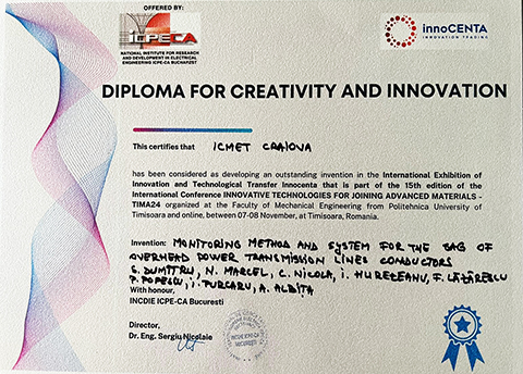 Diploma Creativitate si Inovatie innoCENTA 2024