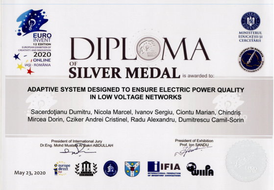 Diploma Medalie de Argint EUROINVENT 2020