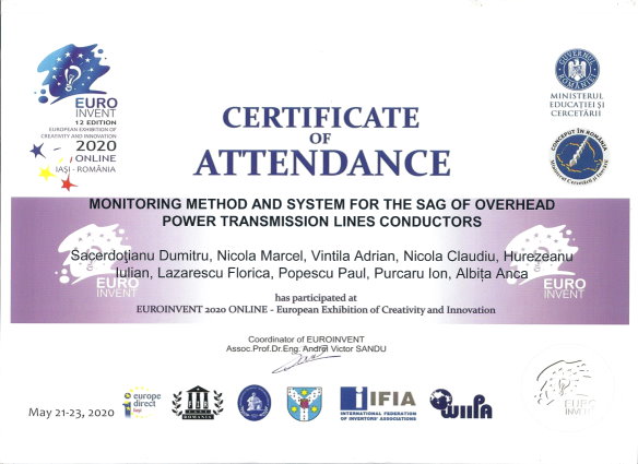 Diploma Metoda Monitorizare EUROINVENT 2020