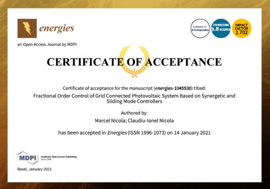 Diploma Speciala Energies 2021