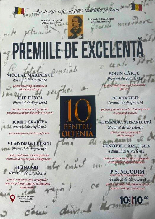 Afis Premiile 10 pentru Oltenia 2025