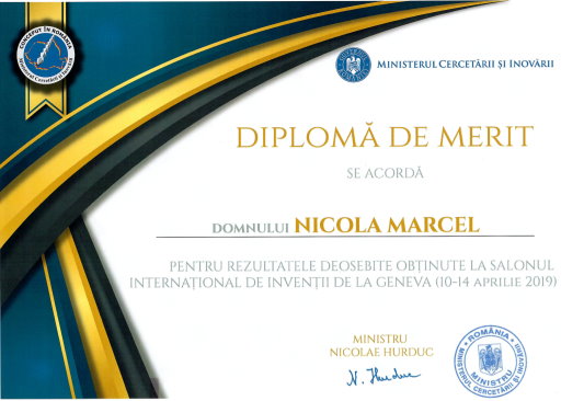 Diploma Salonul International de Inventii Geneva 2019