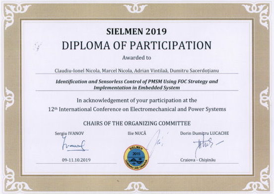 Diploma Participare SIELMEN 2019