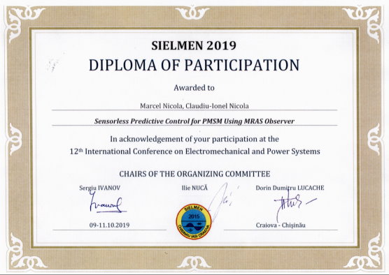 Diploma Participare SIELMEN 2019