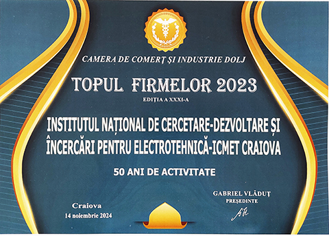Diploma Topul Firmelor 2024