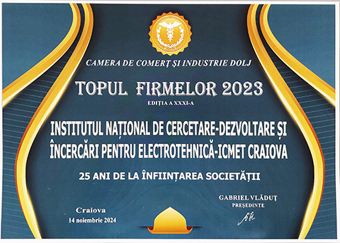 Diploma Topul Firmelor 2024